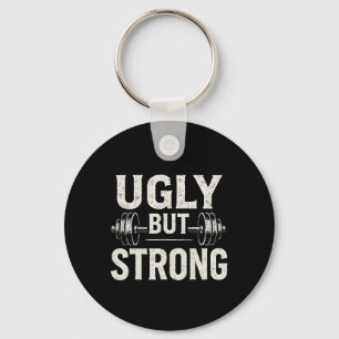 Ugly men Strong Funny Gym Workout Barbell Nyckelring