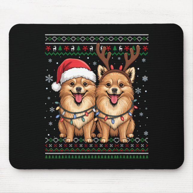 Ugly Meranian Dog Xmas Santa Matching Christmas Sw Musmatta (Framsidan)