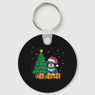 Ugly Miniature Schnauzer Santa Hat-julljus Nyckelring