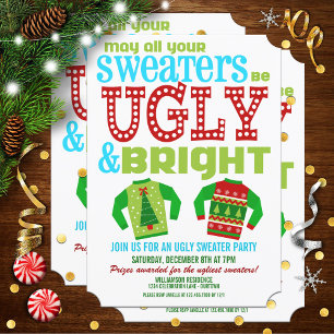 Ugly 'n Bright Jul Sweater Party-inbjudan Inbjudningar
