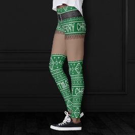 Ugly Nordic Sweater Grönt Kort Skirt | Mörk Skin Leggings