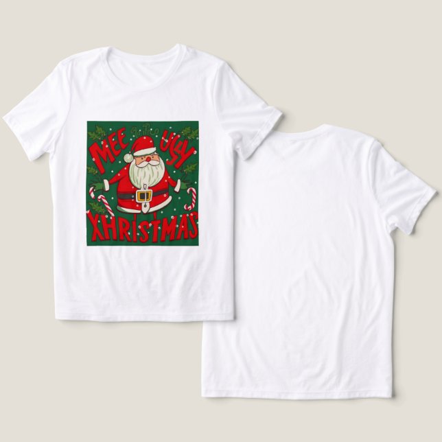 Ugly och funny jultomts design t shirt (Design fram och bak)