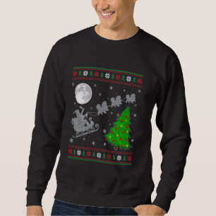 Ugly Pekingese Julafton Träd Santa Riding Pekakes  Lång Ärmad Tröja