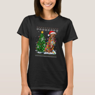 Ugly Pitbull Hund Santa Hat Julgran Light T Shirt