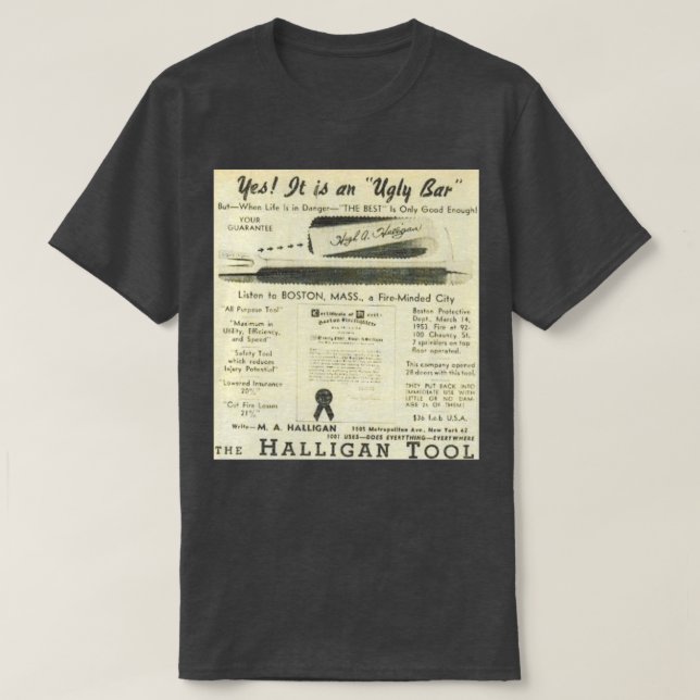 Ugly Pub Halligan verktyg annonsering T Shirt (Design framsida)