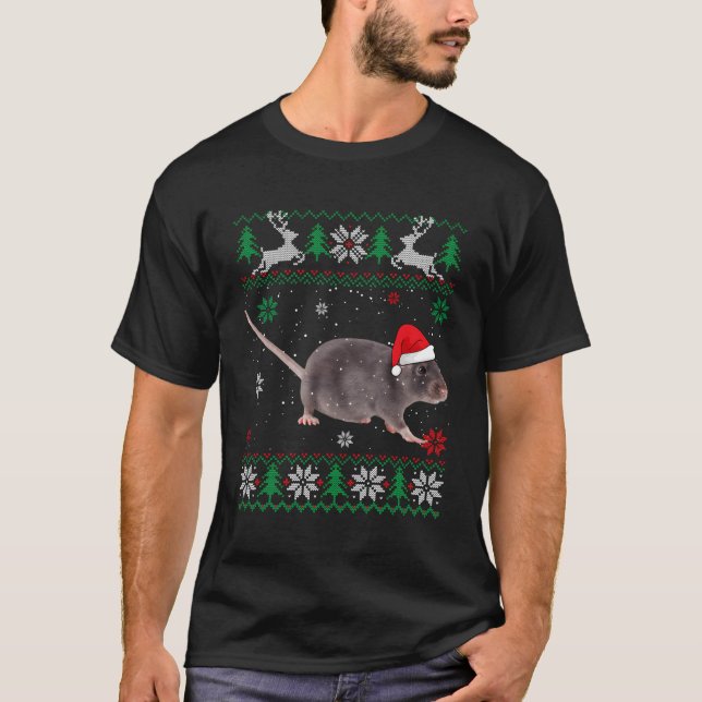 Ugly Råtta Santa Animals T Shirt (Framsida)