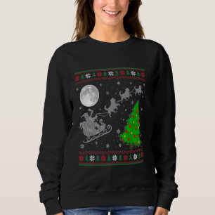 Ugly Rottweiler Hund Julafton Träd Santa Riding Ro T Shirt