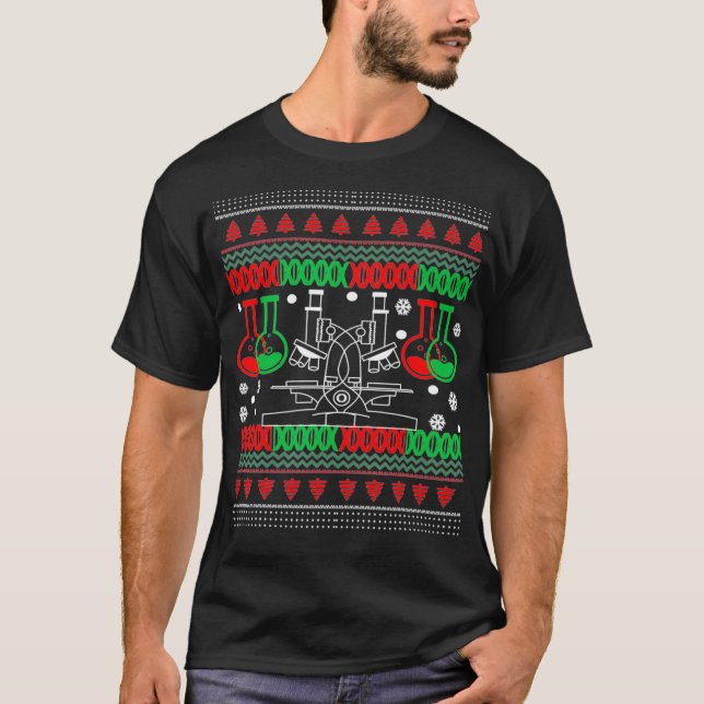 Ugly Science Chemistry Biology Christmas Sweater  T Shirt (Framsida)