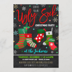Ugly Sock-inbjudan till julfest Inbjudningar