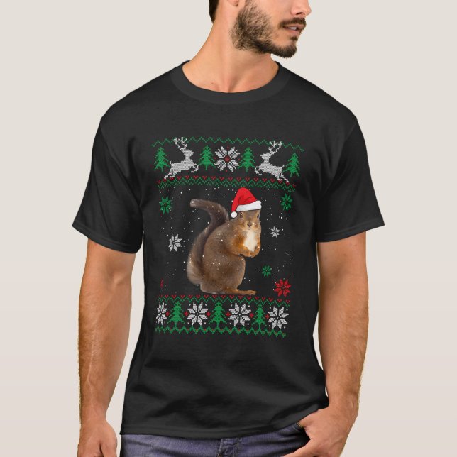 Ugly Squirrel Santa Animals T Shirt (Framsida)