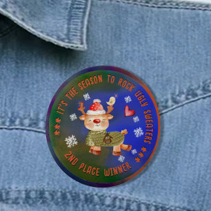 Ugly Sweater 2:a Winner Hjort Button Knapp