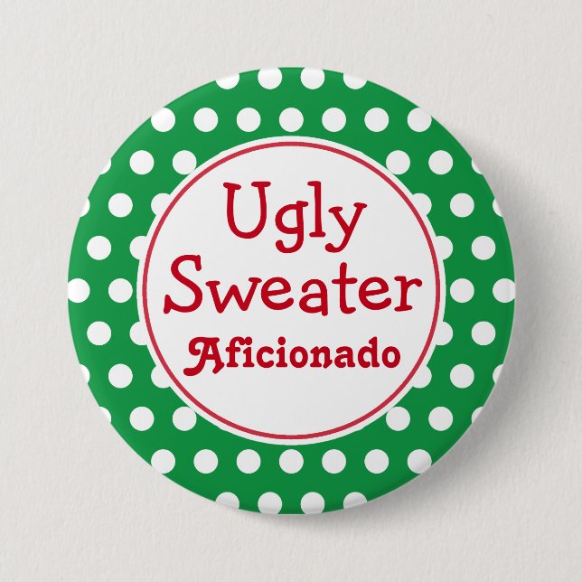 Ugly Sweater Aficionado Button Knapp (Framsida)
