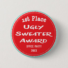 Ugly Sweater Award Office Party 1:a Ställe Knapp