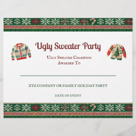 Ugly Sweater Award Party certifikat