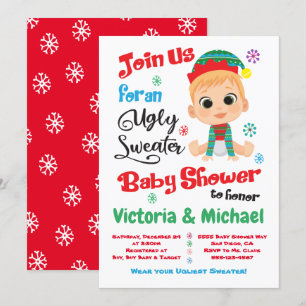 Ugly Sweater Baby Shower-inbjudan Inbjudningar