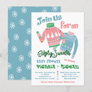 Ugly Sweater Baby Shower-inbjudan Inbjudningar