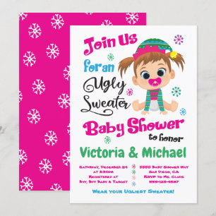 Ugly Sweater Baby Shower-inbjudan Inbjudningar