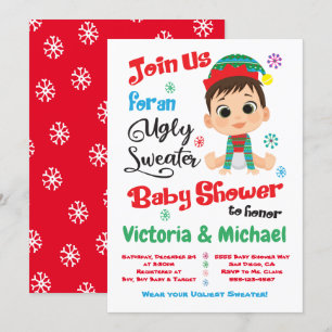 Ugly Sweater Baby Shower-inbjudan Inbjudningar
