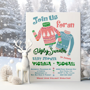 Ugly Sweater Baby Shower-inbjudan Inbjudningar
