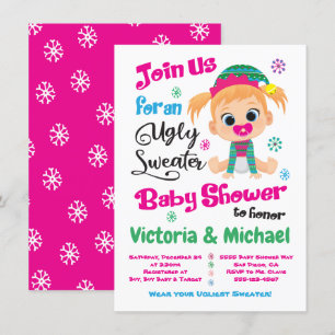 Ugly Sweater Baby Shower-inbjudan Inbjudningar