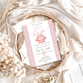 Ugly Sweater Baby Shower-inbjudan, Rosa Shower Inbjudningar