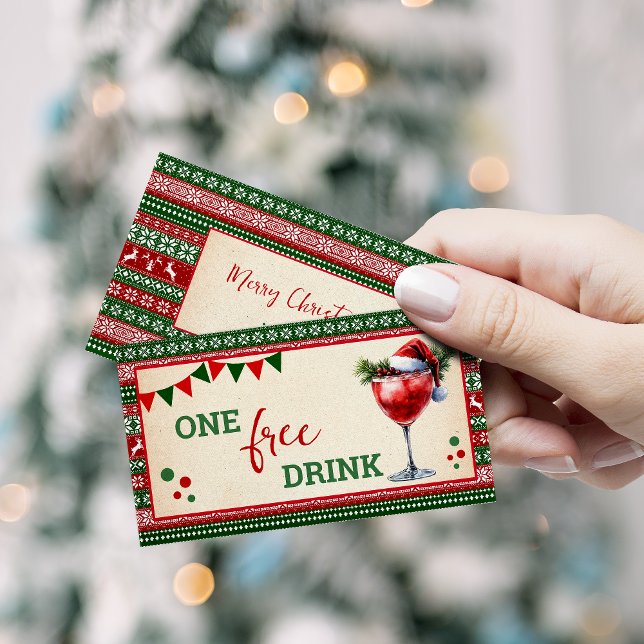 Ugly Sweater Christmas Free Drink Party Ticket Rabattkort (Skapare uppladdad)
