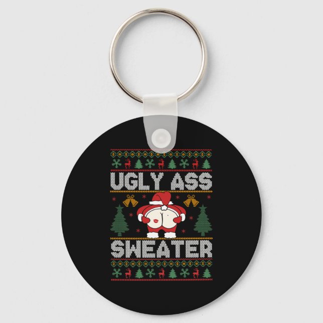 Ugly Sweater Christmas Long Sleeve  Nyckelring (Framsida)