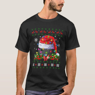 Ugly Sweater Christmas Pajama Lights Bowling Sport T Shirt