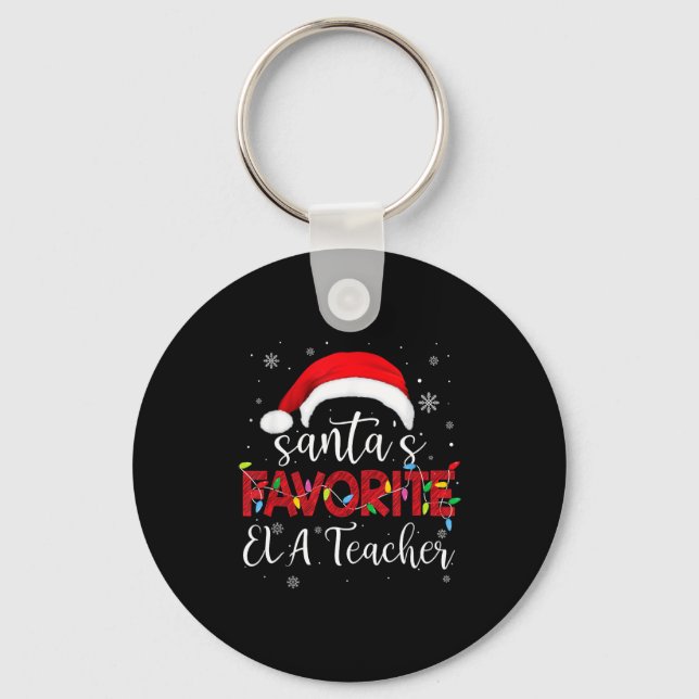 Ugly Sweater Christmas Santa's Favorite Ela Teache Nyckelring (Framsida)