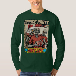 Ugly sweater Christmas zombies brains comic book T Shirt