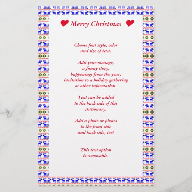 Ugly Sweater (Deal With It) Reindeer Christmas  Brevpapper (Framsida)