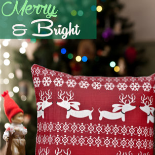 Ugly Sweater Fair Isle Reindeer Dachshund Pillow Kudde