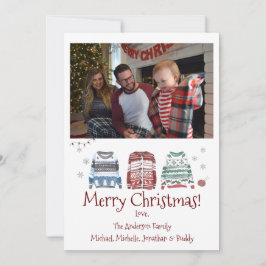 Ugly Sweater God jul med foto Julkort