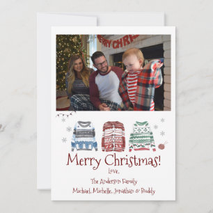 Ugly Sweater God jul med foto Julkort