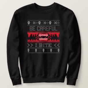 Ugly Sweater Halloween Dracula Bita Sweater Lång Ärmad Tröja