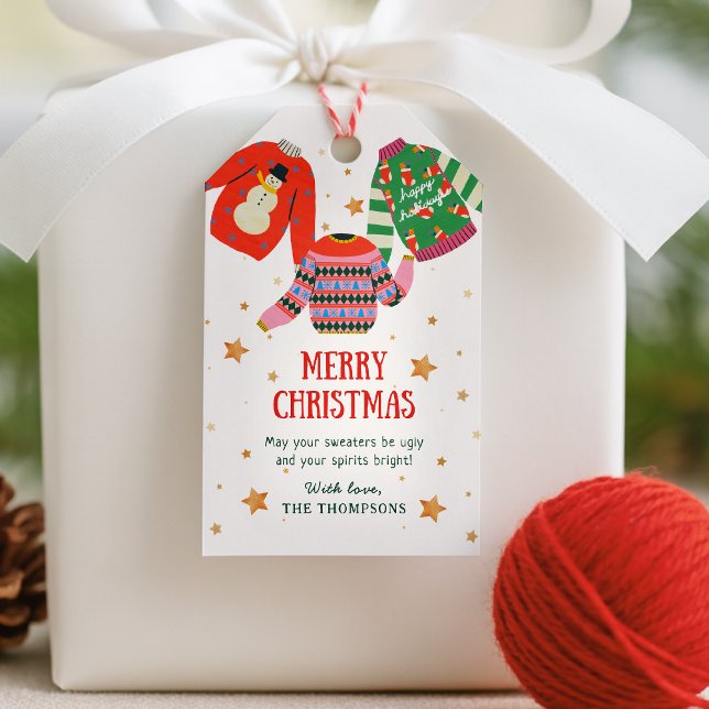 Ugly Sweater, Helgdag Gift-Märkre Presentetikett (Skapare uppladdad)