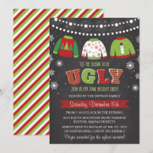 Ugly Sweater Helgdag-julfest-inbjudan