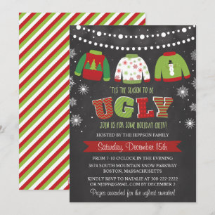 Ugly Sweater Helgdag-julfest-inbjudan Inbjudningar