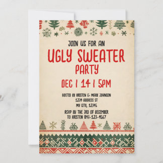 Ugly sweater Invitation | Christmas Holiday Invite Inbjudningar
