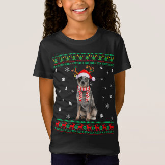 Ugly Sweater jul Australian Cattle Hund Santa T Shirt