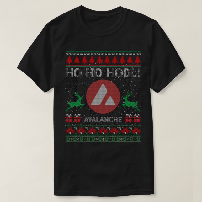 Ugly Sweater jul Avax Avalanche Coin Crypto T Shirt (Design framsida)