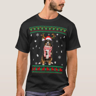 Ugly Sweater jul Bernese Mountain Hund Santa T Shirt