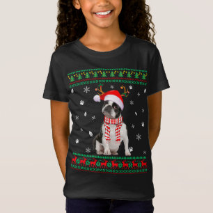 Ugly Sweater jul Boston Terrier Hund Santa Re T Shirt