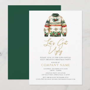 Ugly Sweater jul Corporate Party Inbjudningar