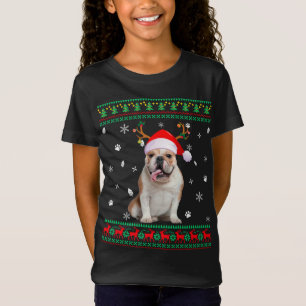 Ugly Sweater jul English Bulldog Hund Santa R T Shirt