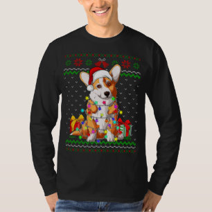 Ugly Sweater jul Ljus Corgi Hund älskare T Shirt