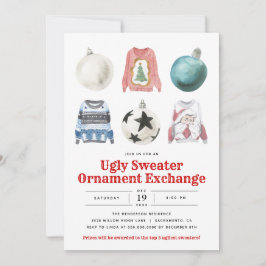Ugly Sweater jul Ornament Exchange Party Inbjudningar