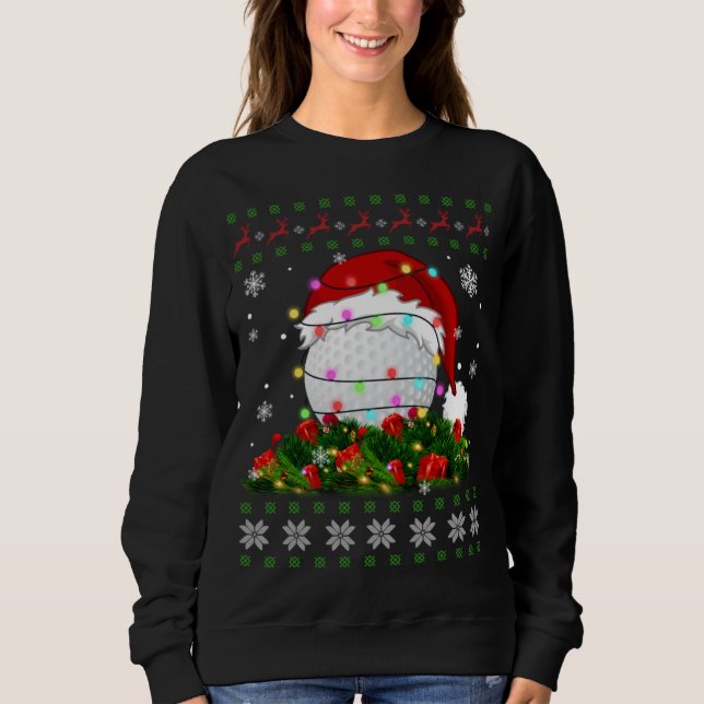 Ugly Sweater jul Pajama Ljus Golf Sport Lo T Shirt (Framsida)