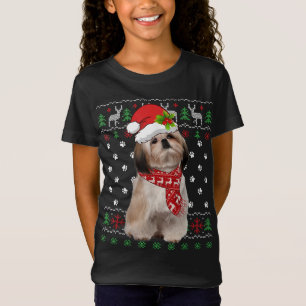 Ugly Sweater jul Shih Tzu Hund Puppy Julafton Paj T Shirt