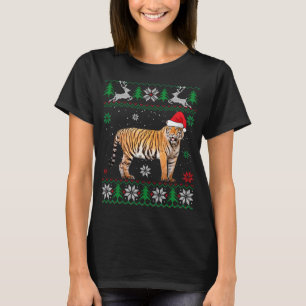 Ugly Sweater jul Tiger Älskare Santa Hat Anima T Shirt